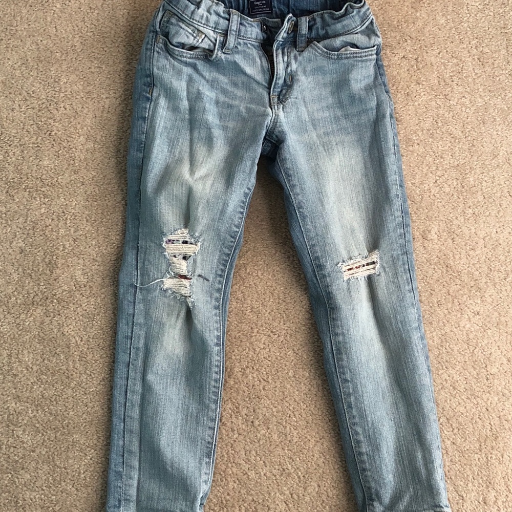 Gap Kids Size 6 Girls distressed girlfriend jeans